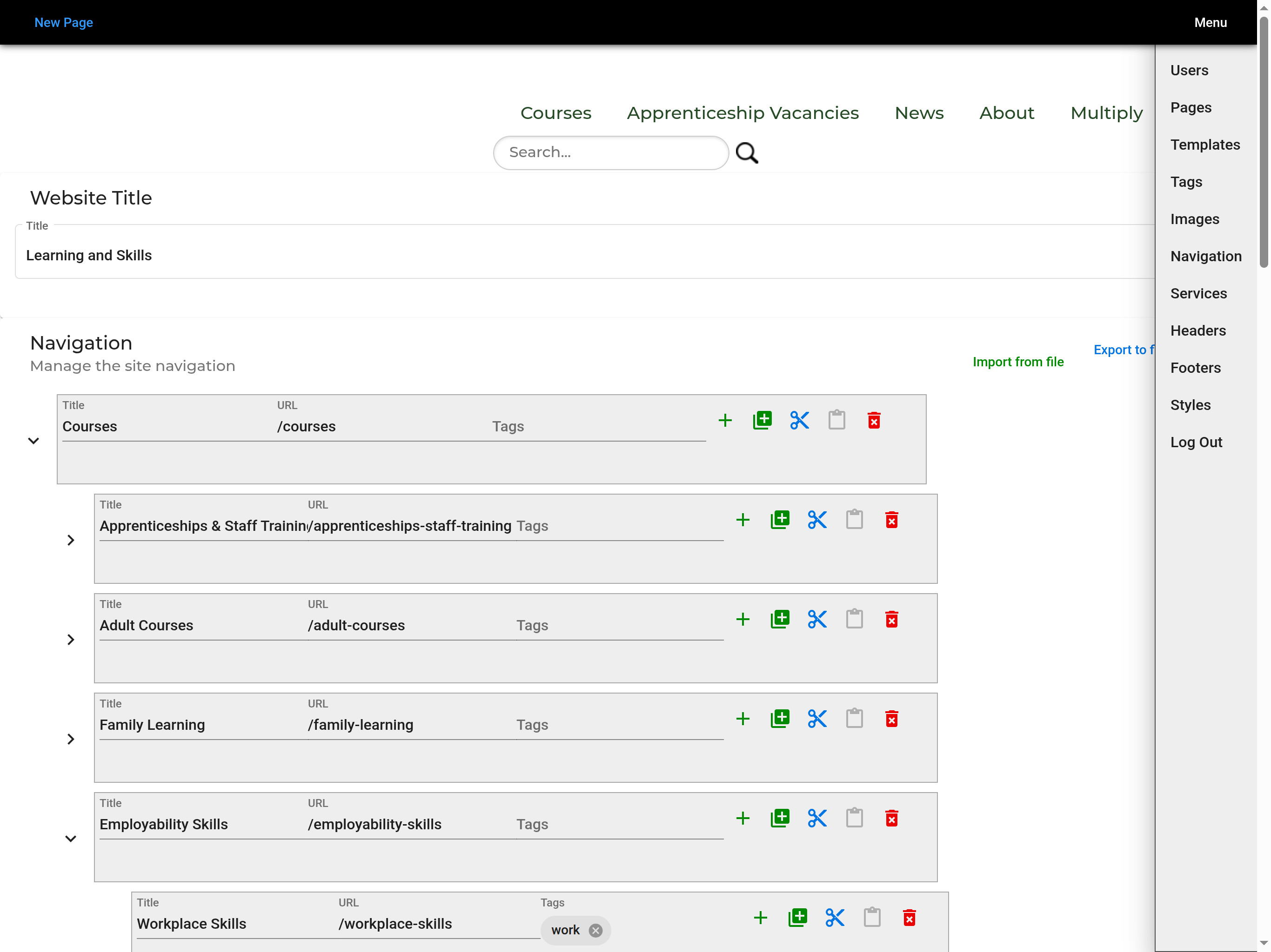 Navigation Builder
